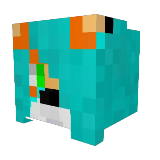 RexTheFox Minecraft avatar head, 3D render
