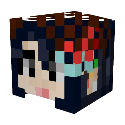 RexaHax Minecraft avatar head, 3D render