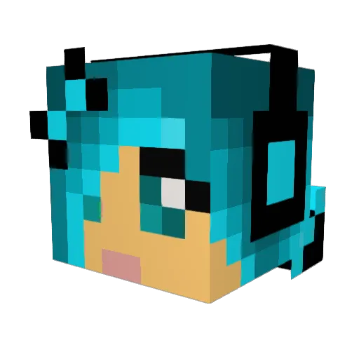 Rexarna Minecraft avatar head, 3D render