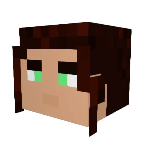 Rexinine_ Minecraft avatar head, 3D render