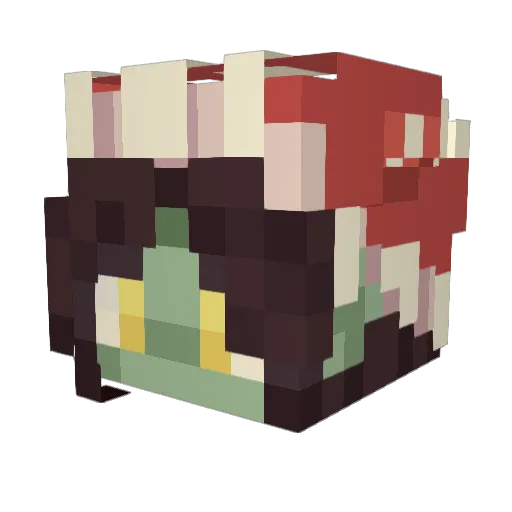 Rexlok Minecraft avatar head, 3D render