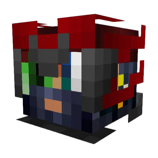 Rexodeus Minecraft avatar head, 3D render