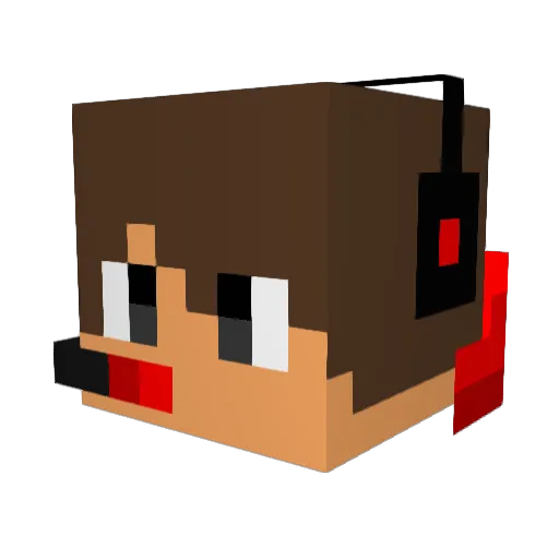 Rexorthegreat Minecraft avatar head, 3D render