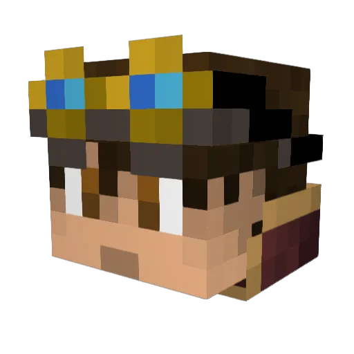 Rexoxrevilox Minecraft avatar head, 3D render