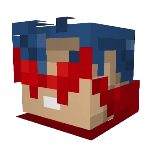 Rexs0l Minecraft avatar head, 3D render