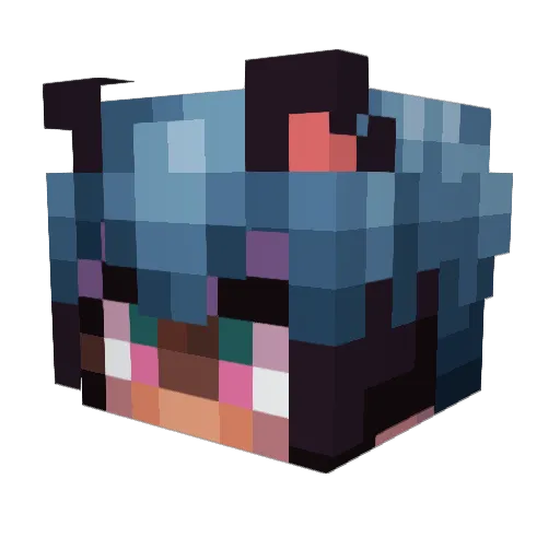 Rextractusius Minecraft avatar head, 3D render