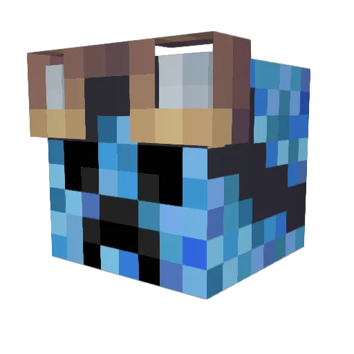 ReyDelSolyo Minecraft avatar head, 3D render