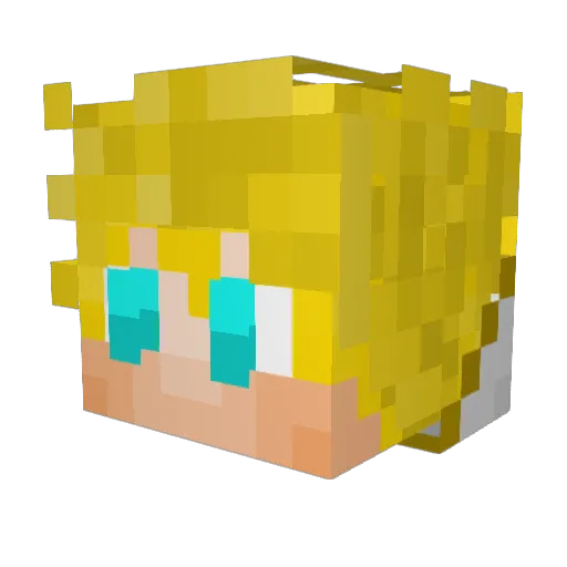 Reyash Minecraft avatar head, 3D render