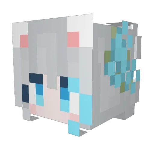 Reyliiiii Minecraft avatar head, 3D render