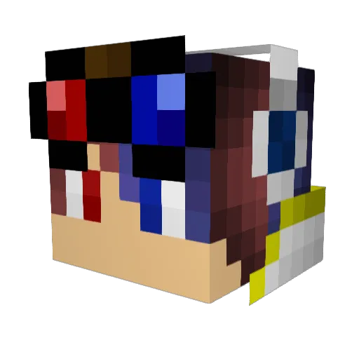 Reytoto7 Minecraft avatar head, 3D render