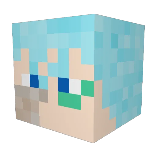 Reyziah Minecraft avatar head, 3D render