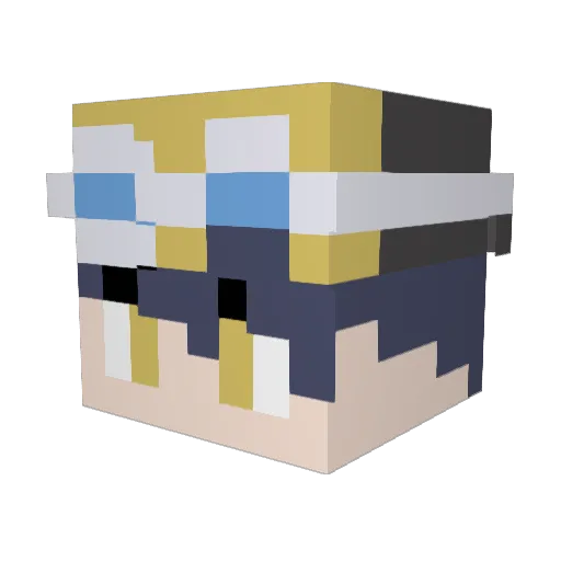 Reyzr Minecraft avatar head, 3D render