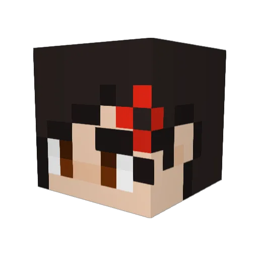 Reze_Streams Minecraft avatar head, 3D render