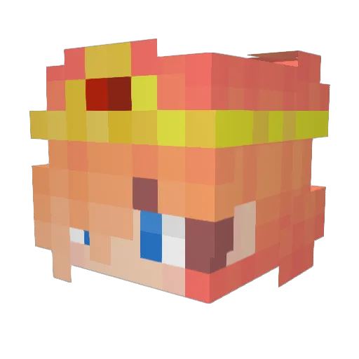 Rezigned Minecraft avatar head, 3D render