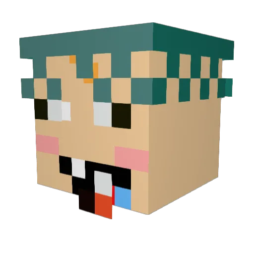 Rezpey Minecraft avatar head, 3D render