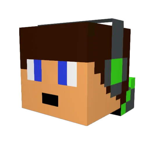 RezzyFuzzy Minecraft avatar head, 3D render