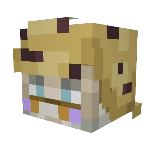 Rh0mbos Minecraft avatar head, 3D render