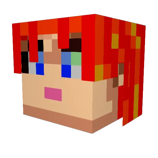 Rhadora Minecraft avatar head, 3D render