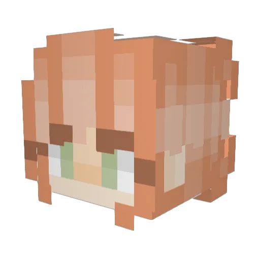 RhaeLynne Minecraft avatar head, 3D render