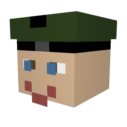 Rhaee Minecraft avatar head, 3D render