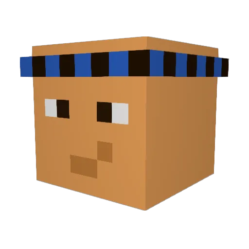 Rhagm Minecraft avatar head, 3D render