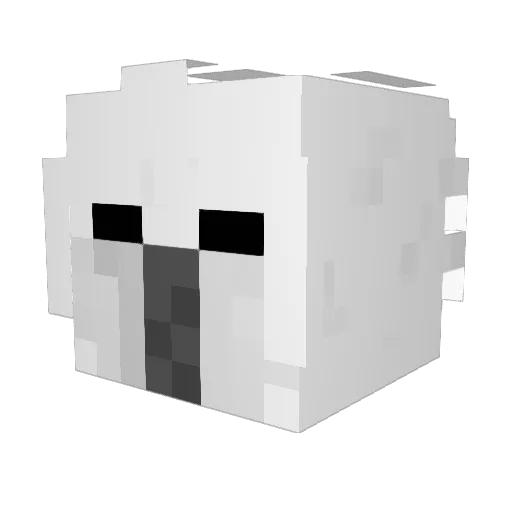Rhanted Minecraft avatar head, 3D render