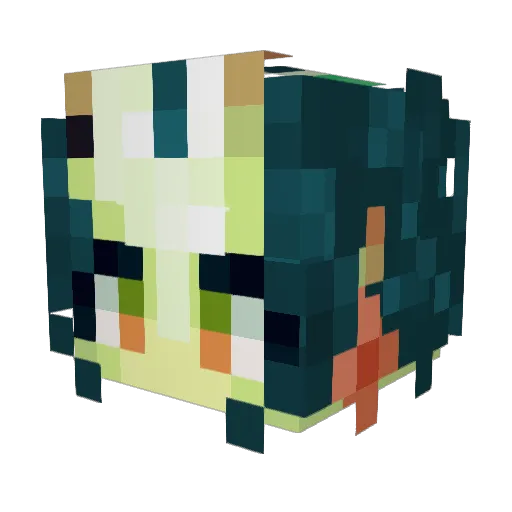 Rhapsoddity Minecraft avatar head, 3D render