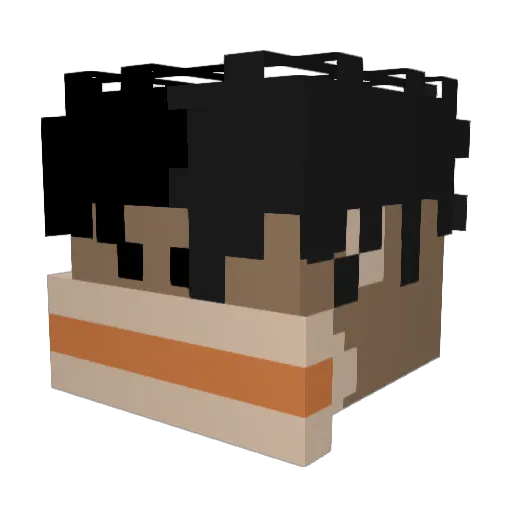 Rhartm Minecraft avatar head, 3D render