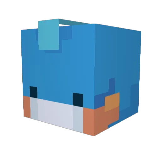 Rhatzel Minecraft avatar head, 3D render