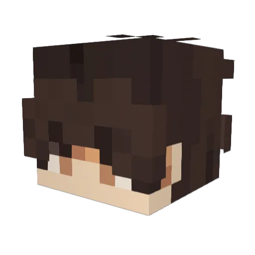 Rhazux Minecraft avatar head, 3D render