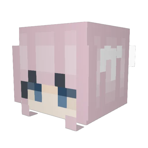 Rhea_08 Minecraft avatar head, 3D render