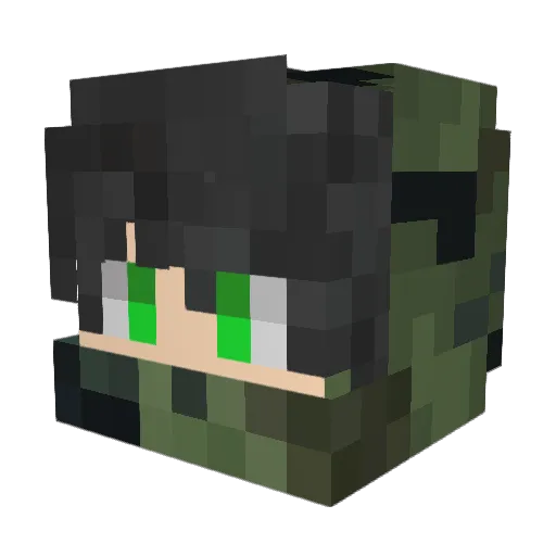Rhenium_04 Minecraft avatar head, 3D render