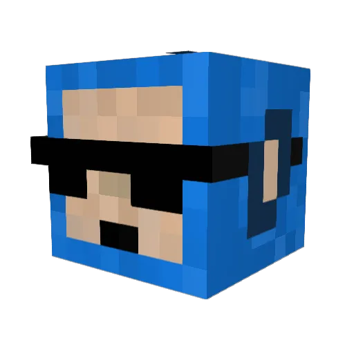 Rhezus Minecraft avatar head, 3D render