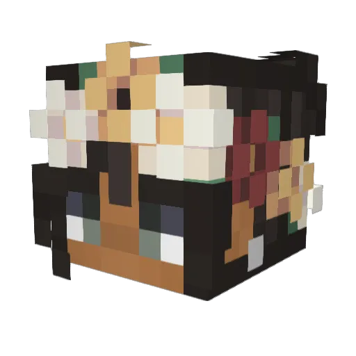 Rhi_Slays Minecraft avatar head, 3D render