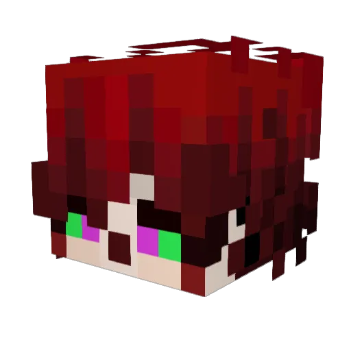 Rhine_Narrative Minecraft avatar head, 3D render