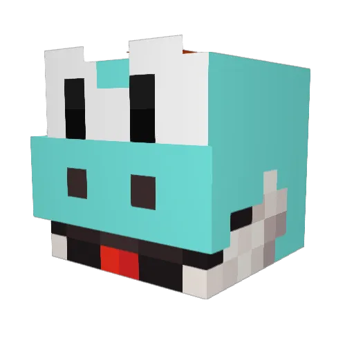 Rhino04 Minecraft avatar head, 3D render