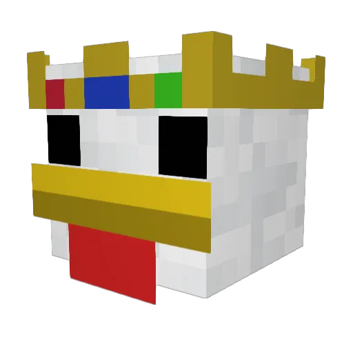 RhinoBlock Minecraft avatar head, 3D render
