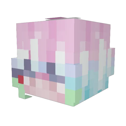 RhinoDuck Minecraft avatar head, 3D render