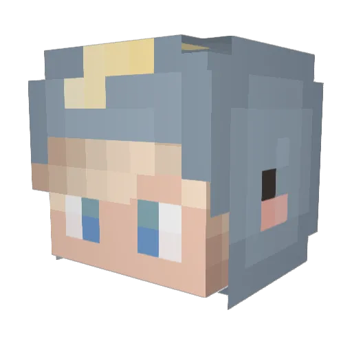 RhinoYue Minecraft avatar head, 3D render