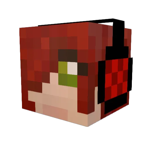 Rhlana Minecraft avatar head, 3D render