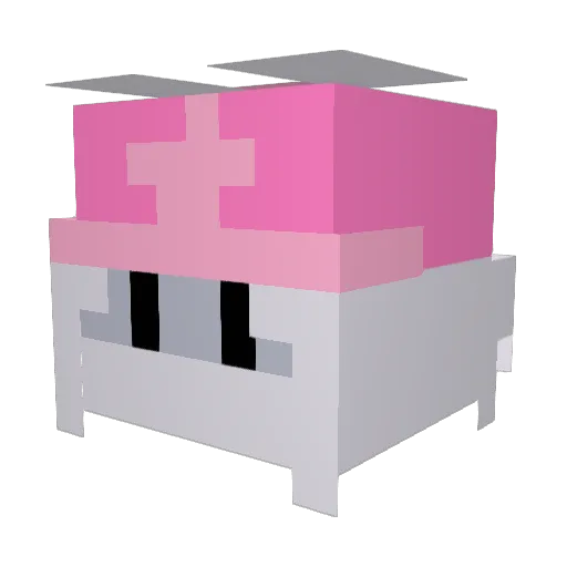 Rhodabbit Minecraft avatar head, 3D render