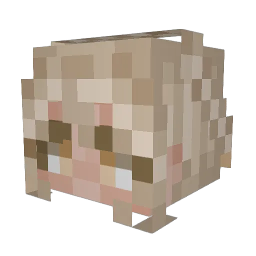 Rhododendron69_ Minecraft avatar head, 3D render