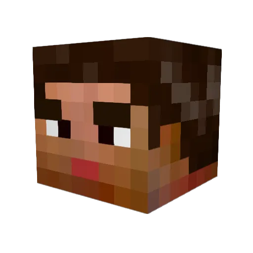Rhoha Minecraft avatar head, 3D render