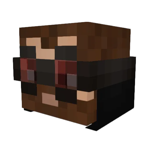 Rhollaus Minecraft avatar head, 3D render