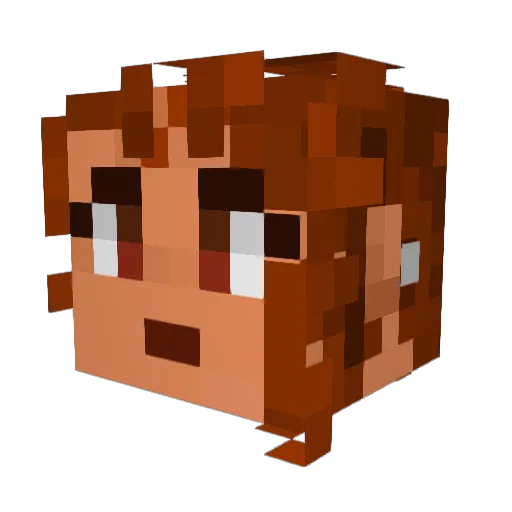 Rhombye Minecraft avatar head, 3D render