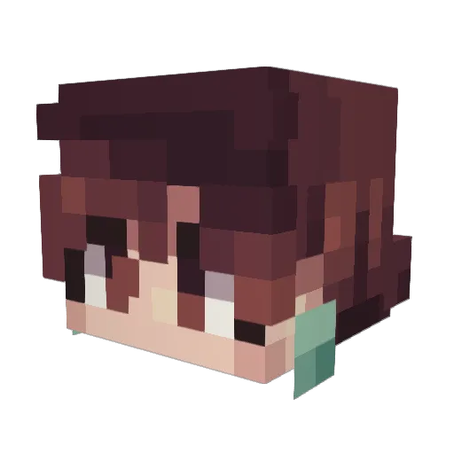 Rhote Minecraft avatar head, 3D render