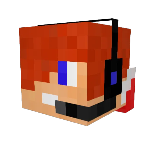 Rhouzz Minecraft avatar head, 3D render