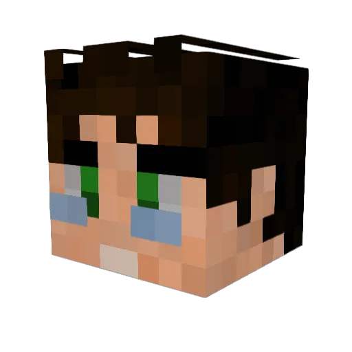 Rhuben Minecraft avatar head, 3D render