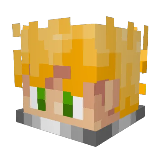 RhumTerre Minecraft avatar head, 3D render