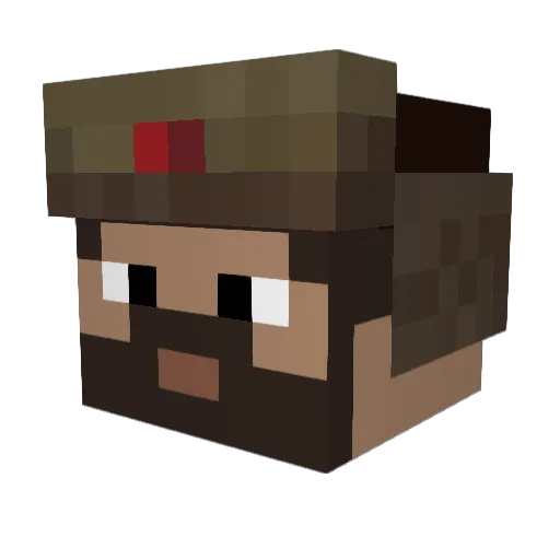 RhumboX Minecraft avatar head, 3D render
